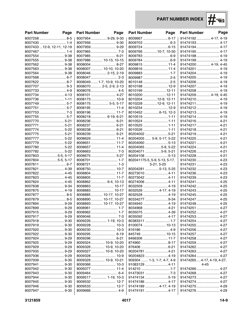 JLG 4017 Parts Manual User Manual | Page 354 / 357