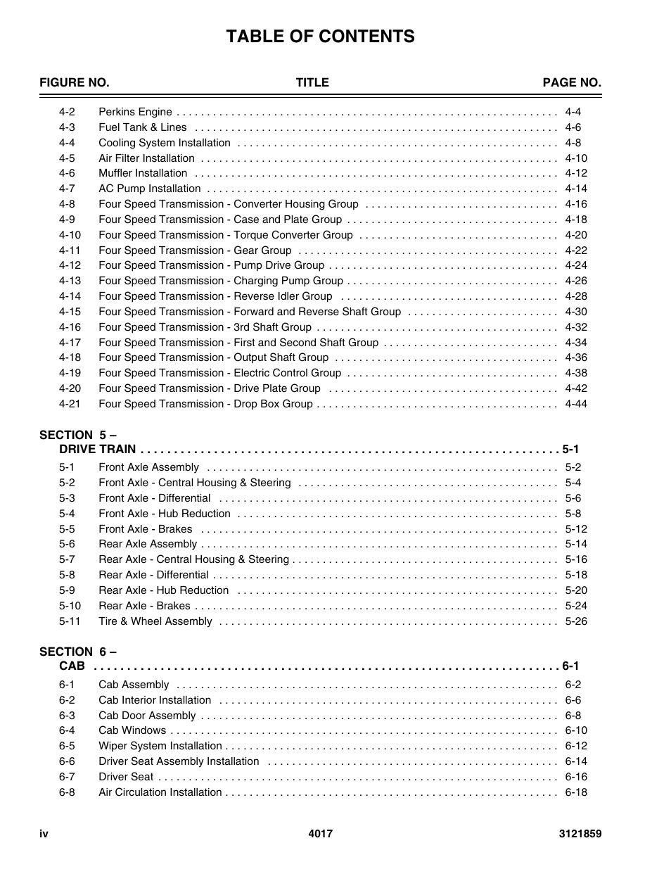 JLG 4017 Parts Manual User Manual | Page 6 / 357