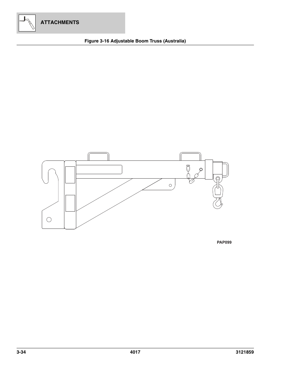 Figure 3-16 adjustable boom truss (australia), Adjustable boom truss (australia) -34 | JLG 4017 Parts Manual User Manual | Page 84 / 357