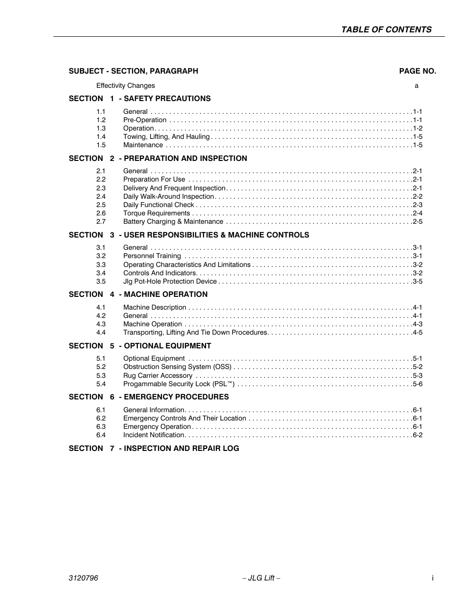 JLG 15VPSP Operator Manual User Manual | Page 9 / 52