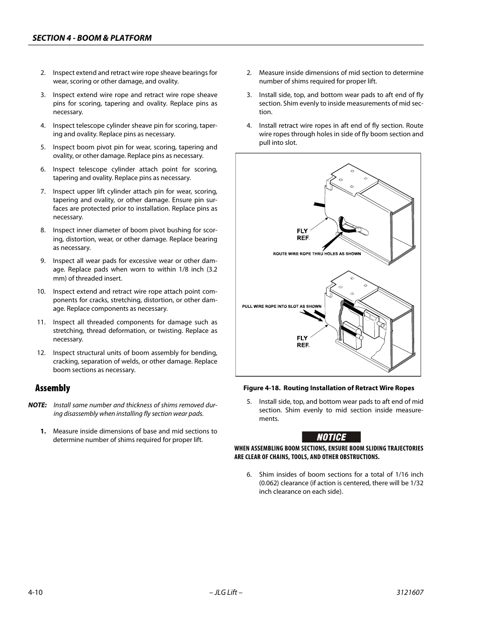 Assembly, Assembly -10, Routing installation of retract wire ropes -10 | JLG 600SC_660SJC Service Manual User Manual | Page 112 / 270