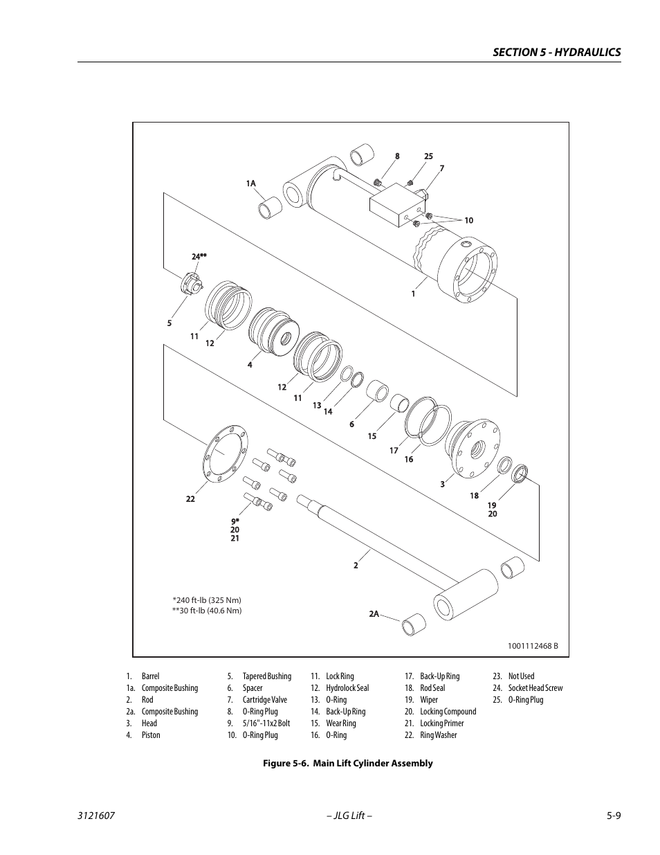Main lift cylinder assembly -9 | JLG 600SC_660SJC Service Manual User Manual | Page 153 / 270