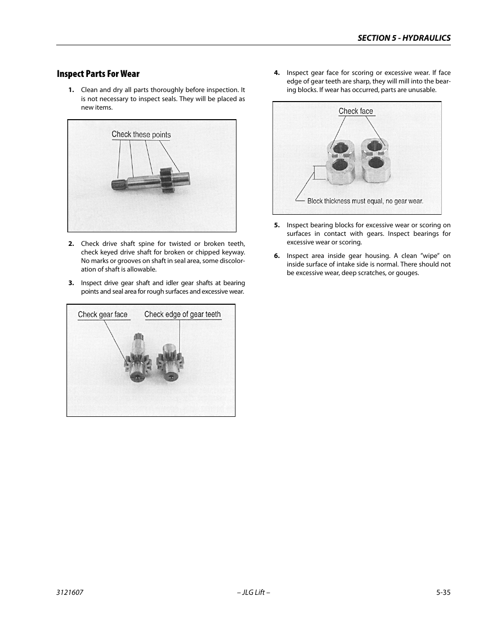 Inspect parts for wear, Inspect parts for wear -35 | JLG 600SC_660SJC Service Manual User Manual | Page 179 / 270