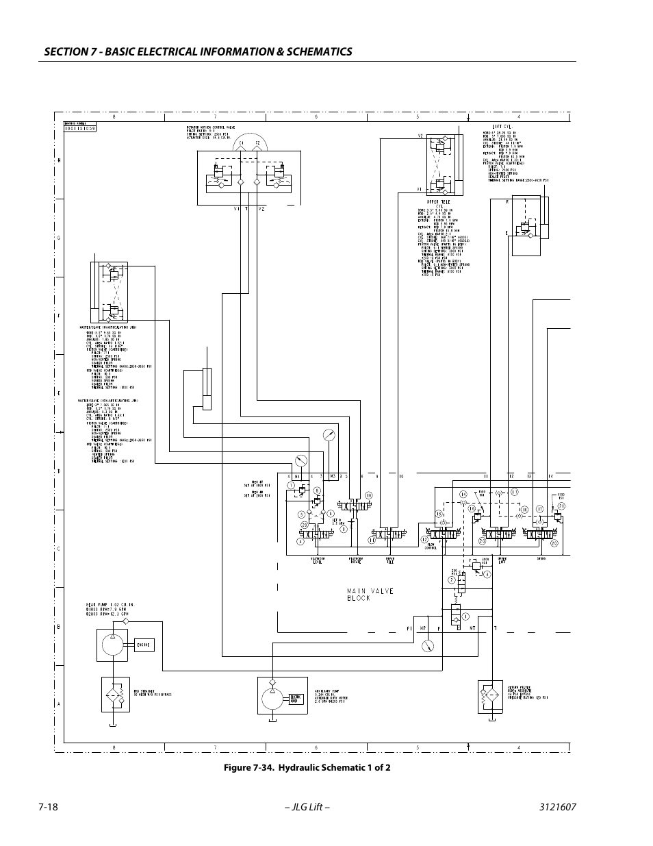 Hydraulic schematic 1 of 2 -18 | JLG 600SC_660SJC Service Manual User Manual | Page 262 / 270