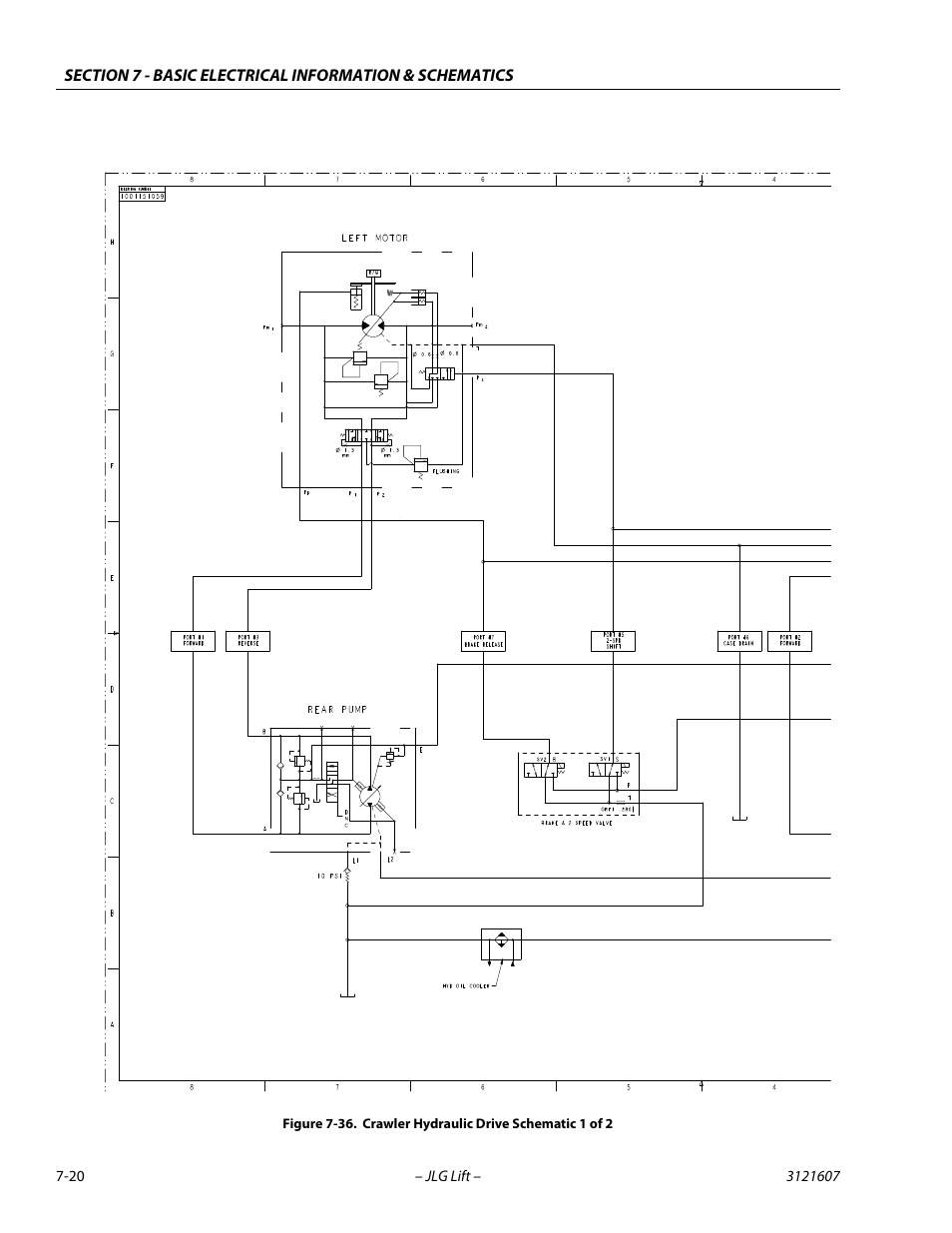 Crawler hydraulic drive schematic 1 of 2 -20 | JLG 600SC_660SJC Service Manual User Manual | Page 264 / 270