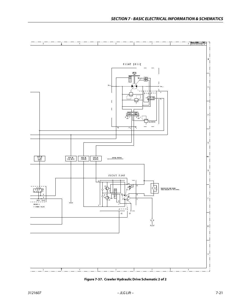 Crawler hydraulic drive schematic 2 of 2 -21 | JLG 600SC_660SJC Service Manual User Manual | Page 265 / 270