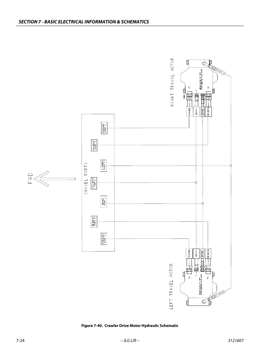Crawler drive motor hydraulic schematic -24 | JLG 600SC_660SJC Service Manual User Manual | Page 268 / 270