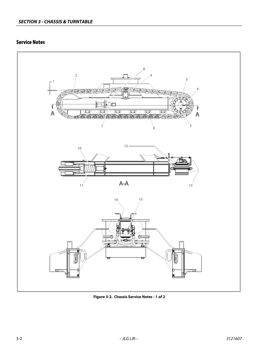 Service notes, Service notes -2, Chassis service notes - 1 of 2 -2 | JLG 600SC_660SJC Service Manual User Manual | Page 38 / 270