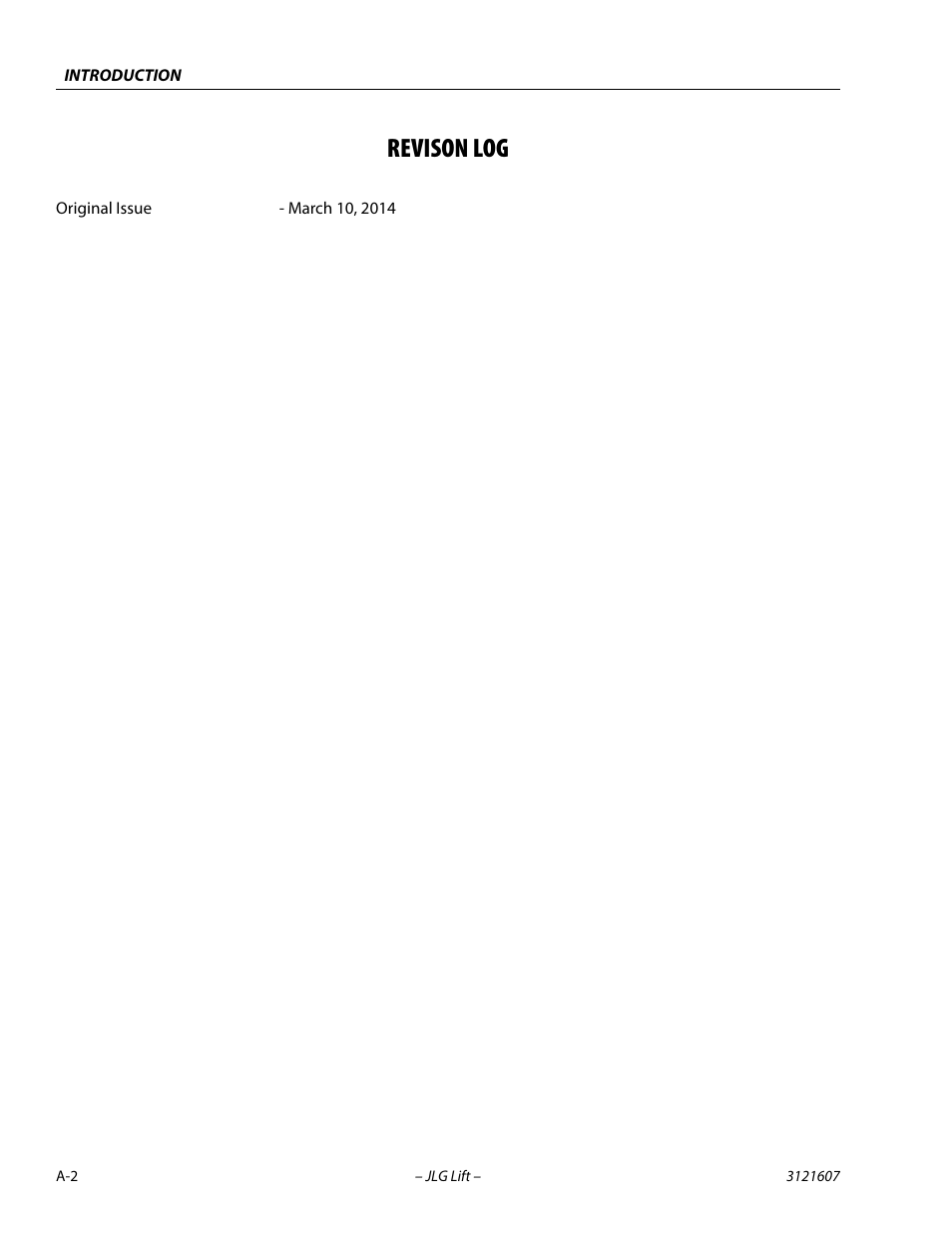Revison log | JLG 600SC_660SJC Service Manual User Manual | Page 4 / 270