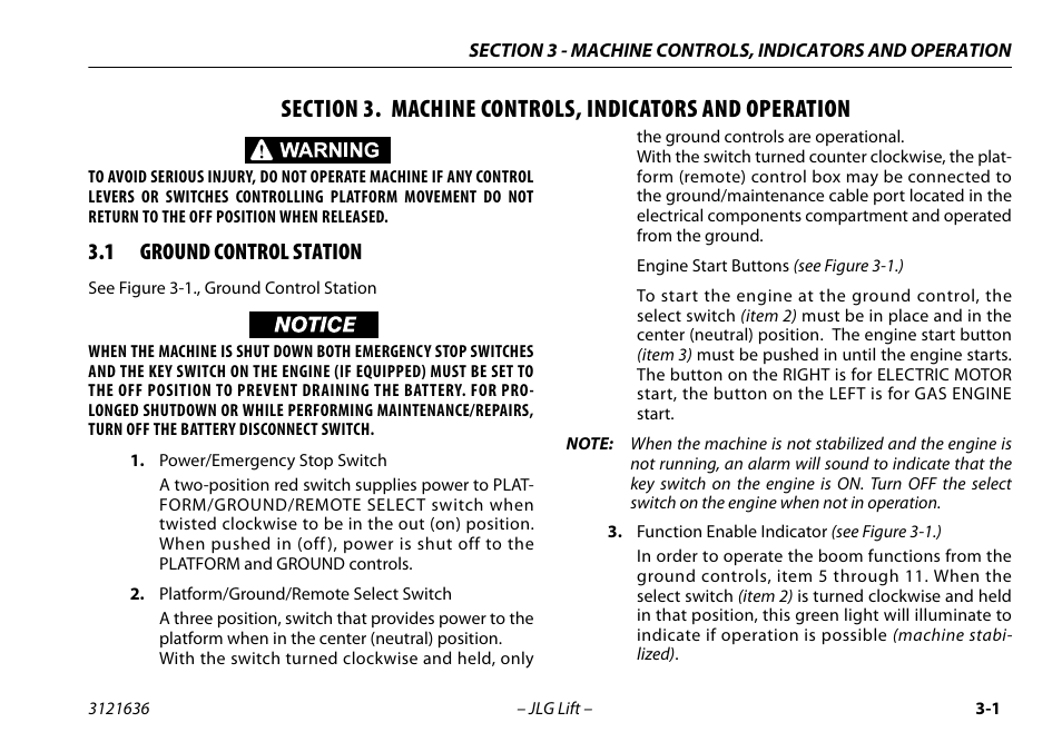 1 ground control station, Ground control station -1 | JLG X500AJ Operator Manual User Manual | Page 35 / 154