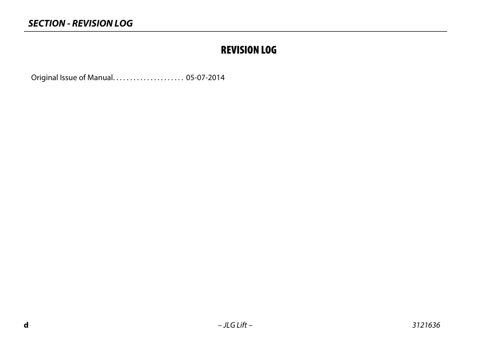 Revision log | JLG X500AJ Operator Manual User Manual | Page 6 / 154