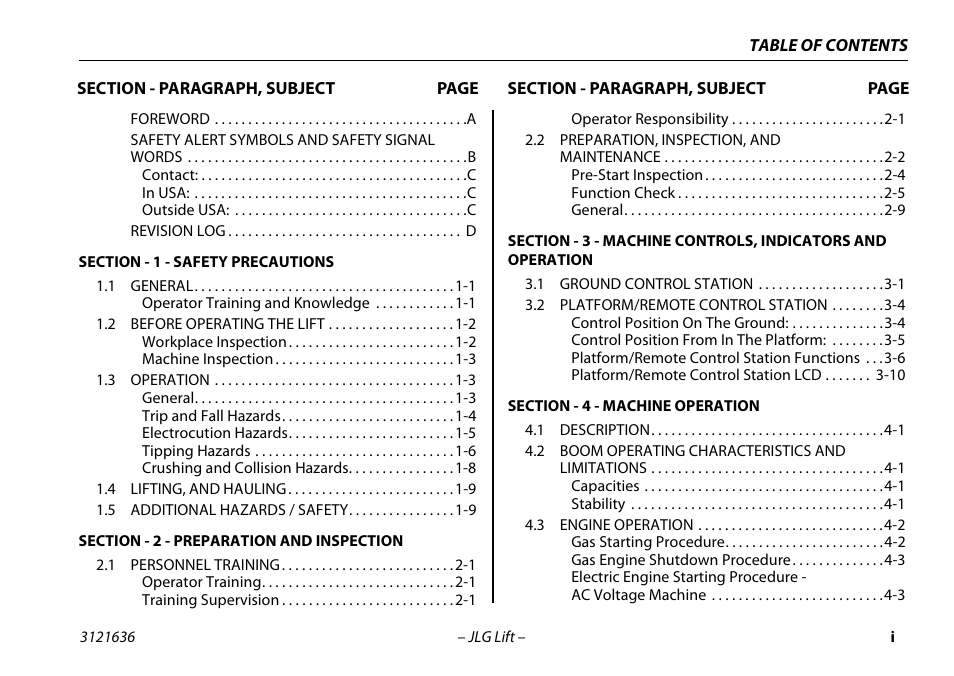 JLG X500AJ Operator Manual User Manual | Page 7 / 154