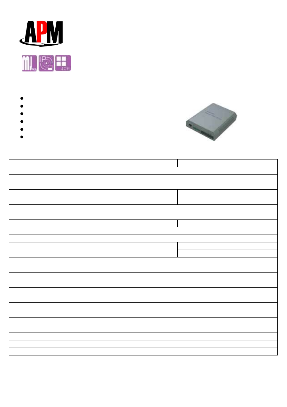 APM Video Server AAL - 7910 1CH User Manual | 1 page