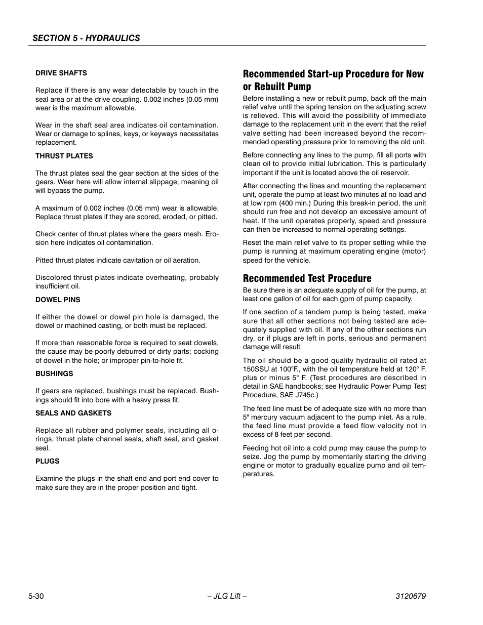 Recommended test procedure | JLG 150HAX ANSI Service Manual User Manual | Page 126 / 160