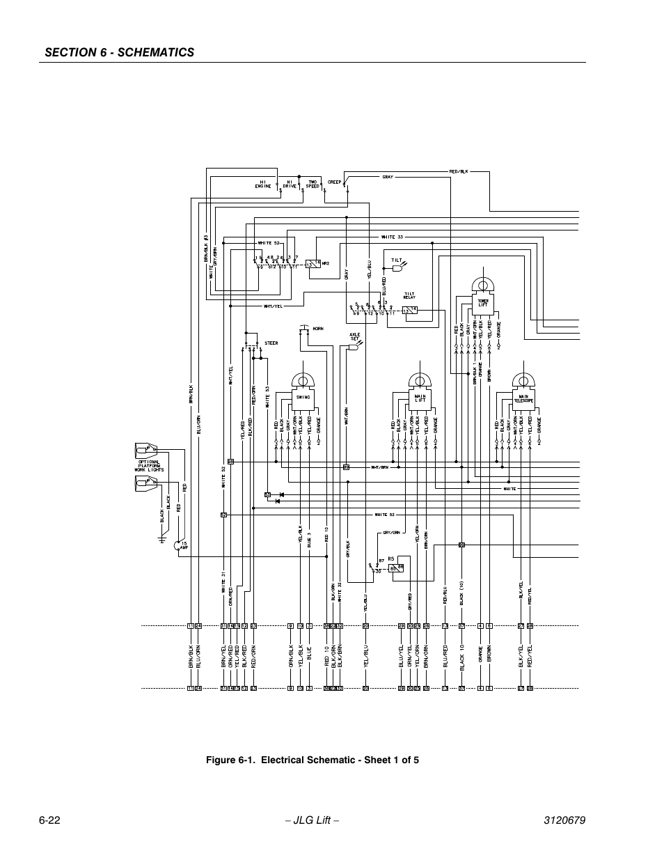 Electrical schematic - sheet 1 of 5 -22 | JLG 150HAX ANSI Service Manual User Manual | Page 150 / 160