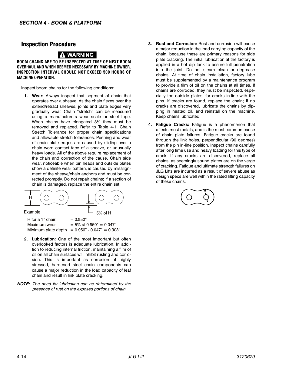 Inspection procedure, Inspection procedure -14 | JLG 150HAX ANSI Service Manual User Manual | Page 94 / 160