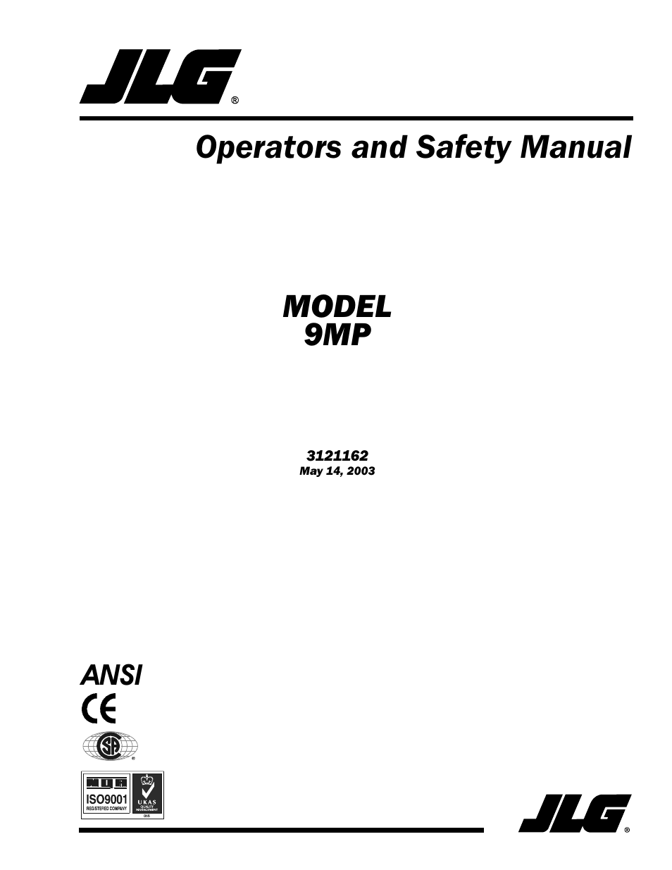 JLG 9MP Operator Manual User Manual | 42 pages
