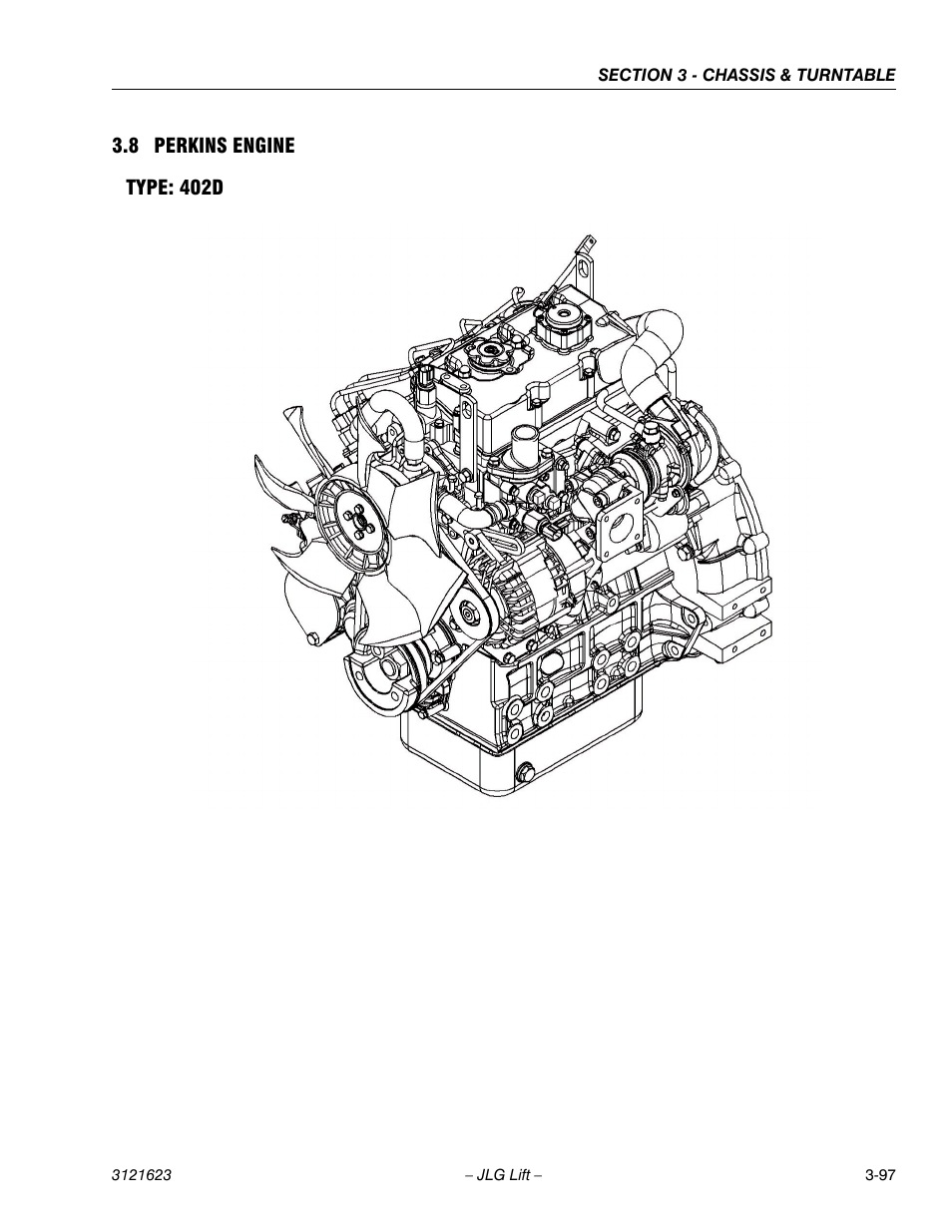 8 perkins engine, Type: 402d | JLG X20JP - X600AJ Service Manual User Manual | Page 121 / 385