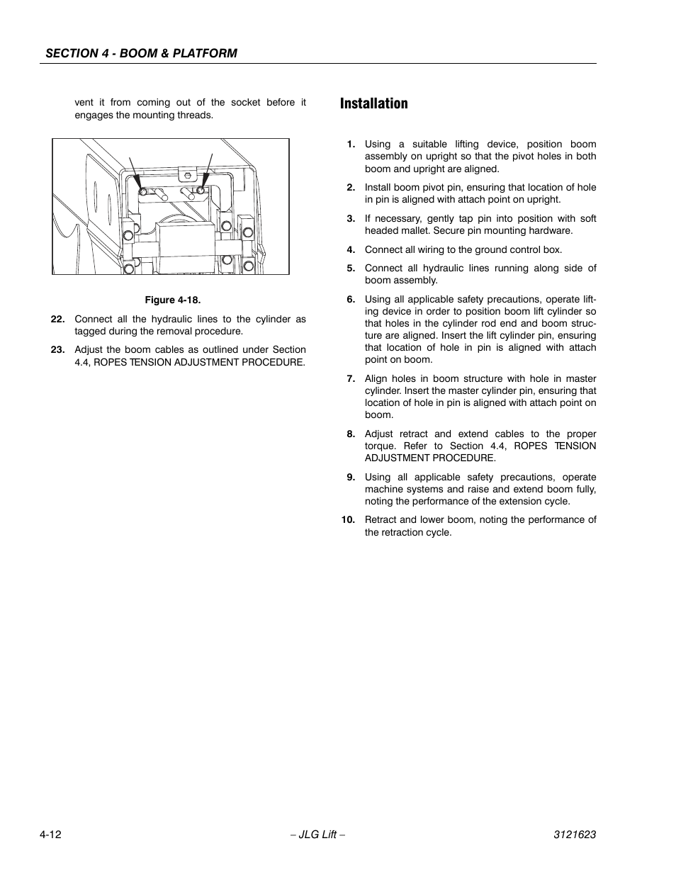 Installation | JLG X20JP - X600AJ Service Manual User Manual | Page 165 / 385