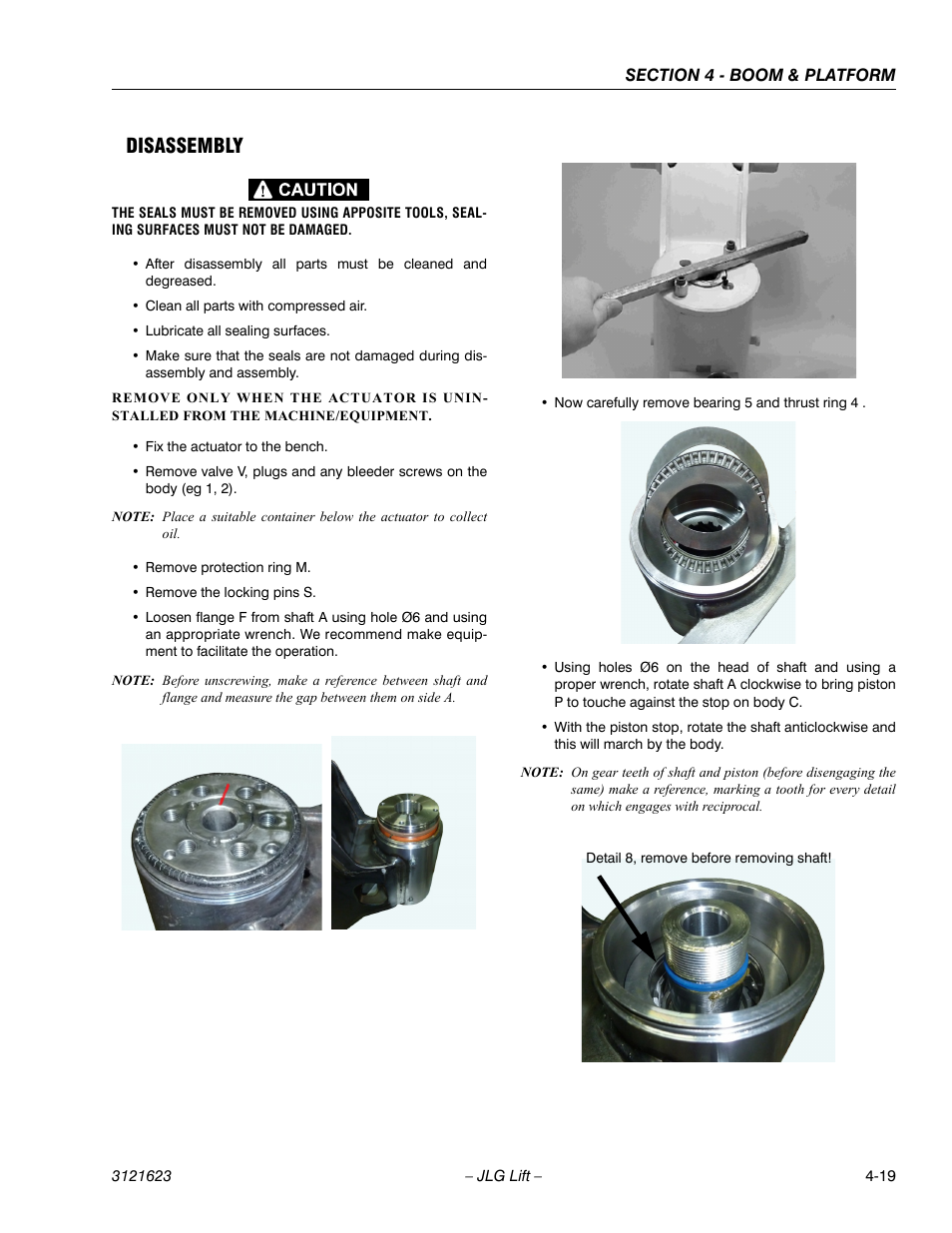Disassembly | JLG X20JP - X600AJ Service Manual User Manual | Page 172 / 385