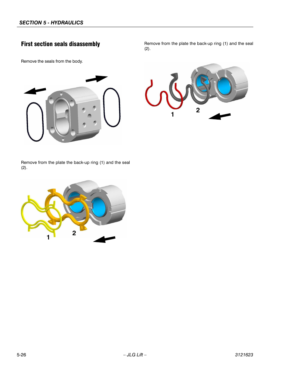 First section seals disassembly | JLG X20JP - X600AJ Service Manual User Manual | Page 204 / 385