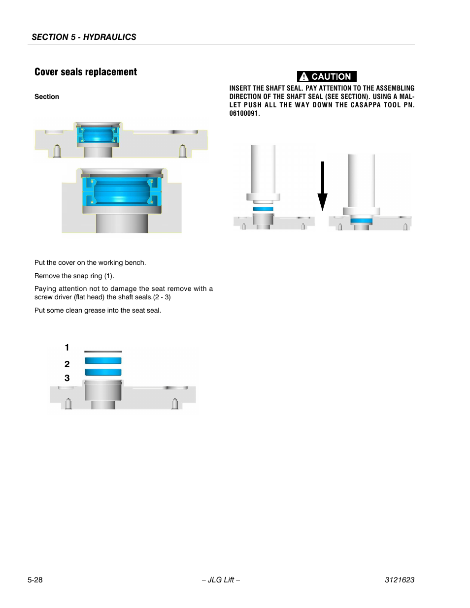 Cover seals replacement | JLG X20JP - X600AJ Service Manual User Manual | Page 206 / 385