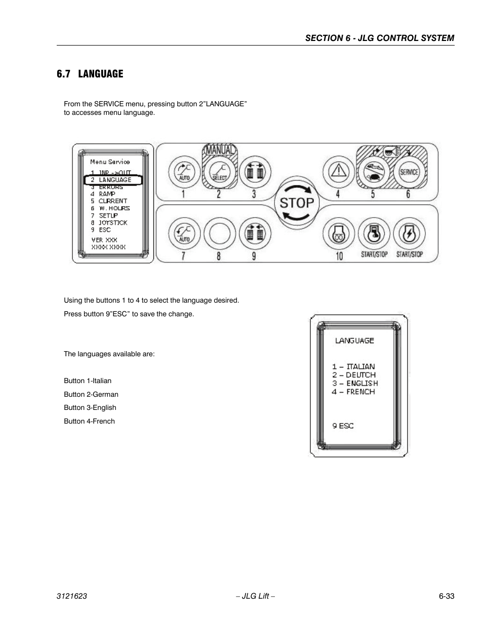 7 language | JLG X20JP - X600AJ Service Manual User Manual | Page 249 / 385