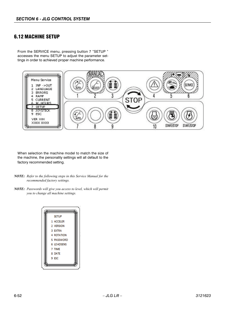 12 machine setup | JLG X20JP - X600AJ Service Manual User Manual | Page 268 / 385