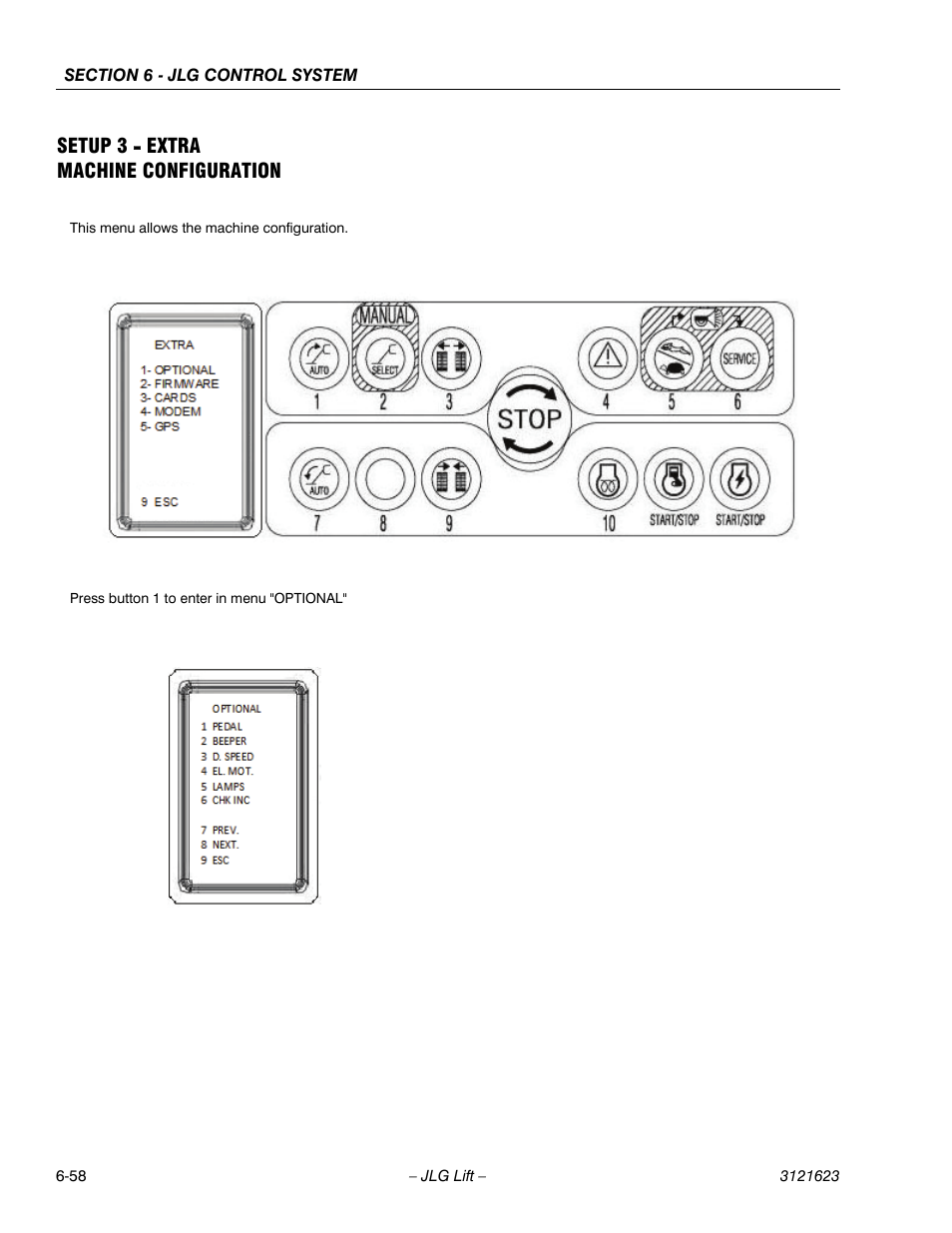 Setup 3 - extra machine configuration | JLG X20JP - X600AJ Service Manual User Manual | Page 274 / 385