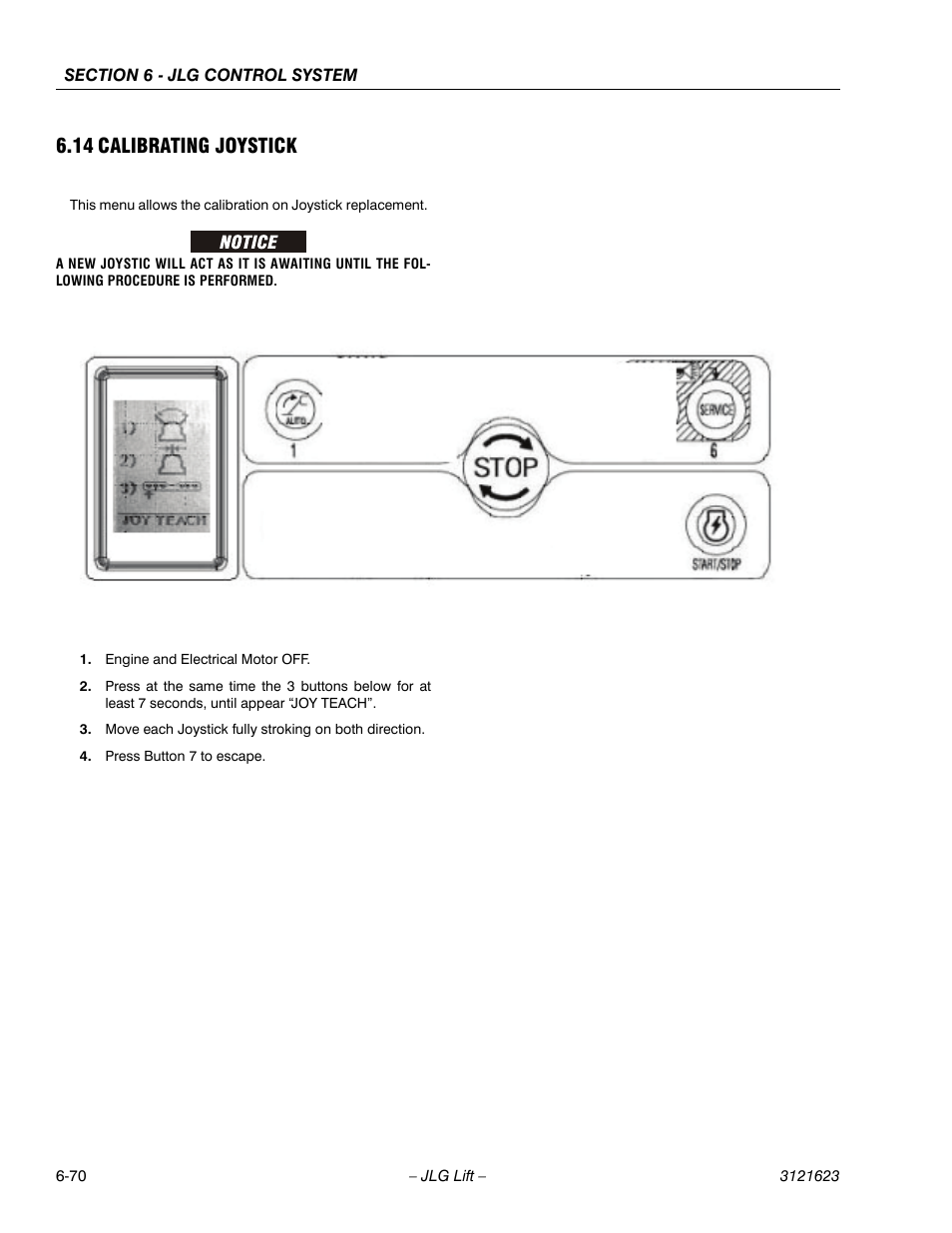 14 calibrating joystick | JLG X20JP - X600AJ Service Manual User Manual | Page 286 / 385