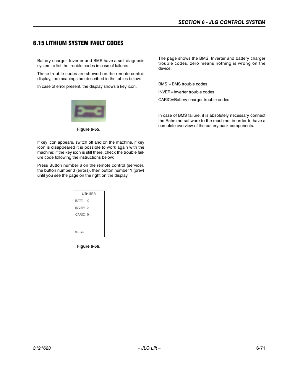 15 lithium system fault codes | JLG X20JP - X600AJ Service Manual User Manual | Page 287 / 385