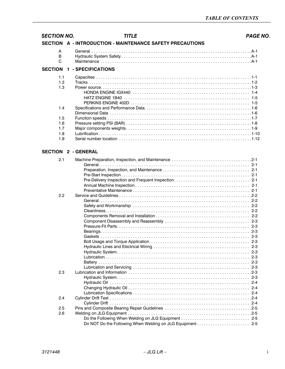 JLG X20JP - X600AJ Service Manual User Manual | Page 3 / 385