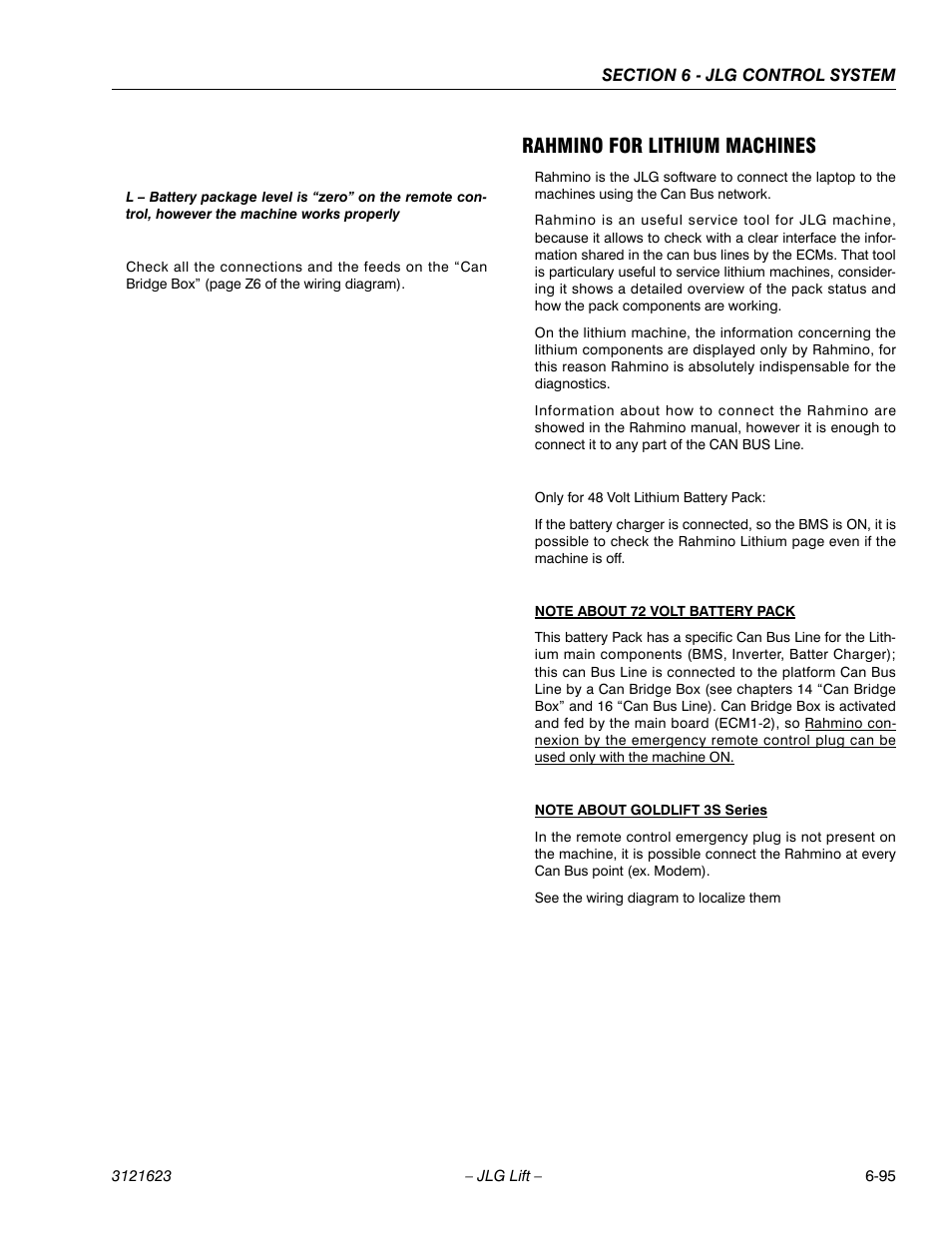 Rahmino for lithium machines | JLG X20JP - X600AJ Service Manual User Manual | Page 311 / 385