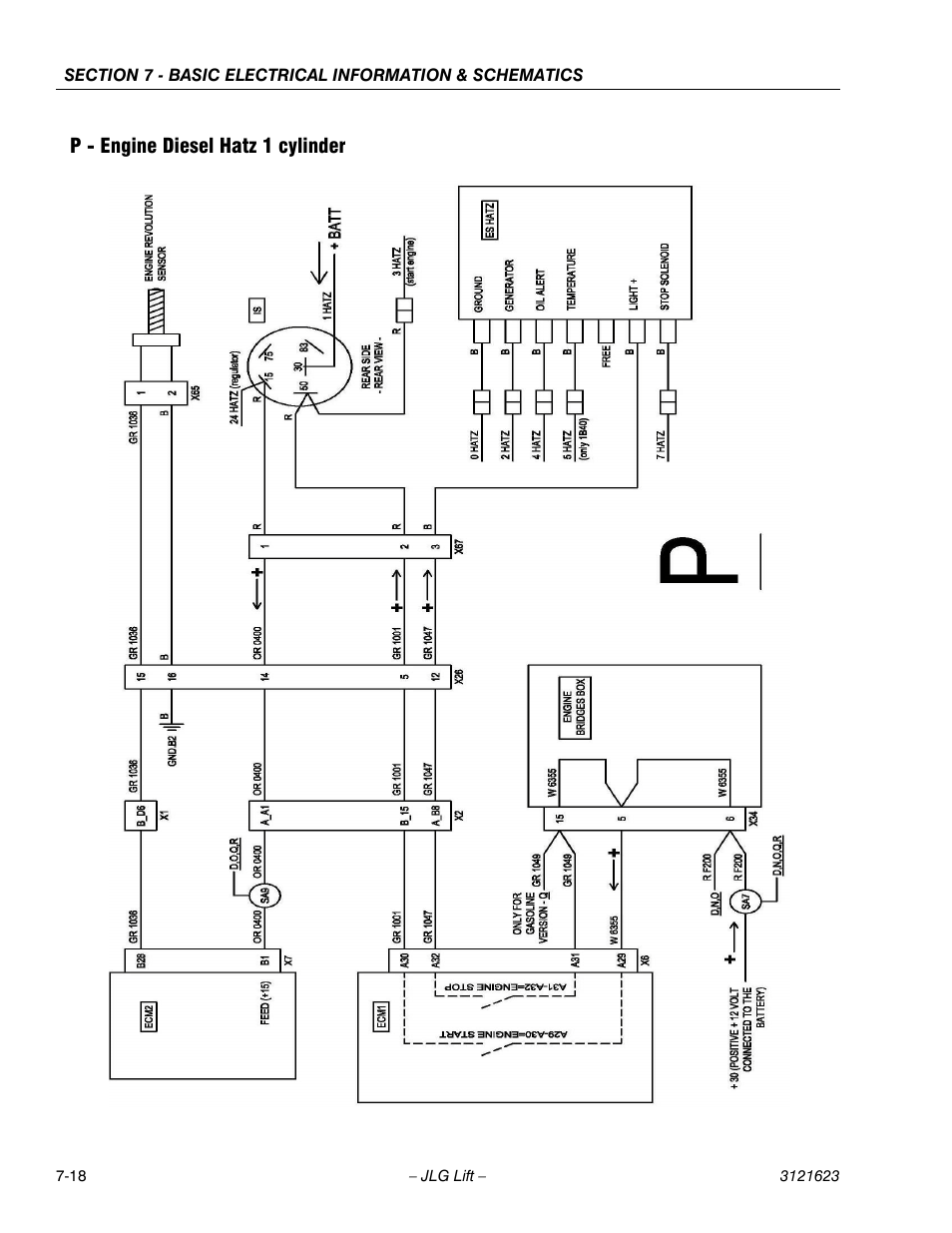 P - engine diesel hatz 1 cylinder | JLG X20JP - X600AJ Service Manual User Manual | Page 343 / 385