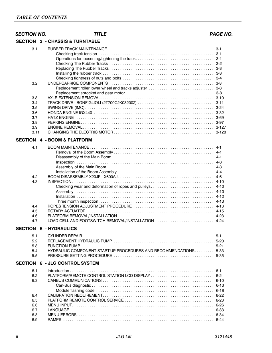 JLG X20JP - X600AJ Service Manual User Manual | Page 4 / 385