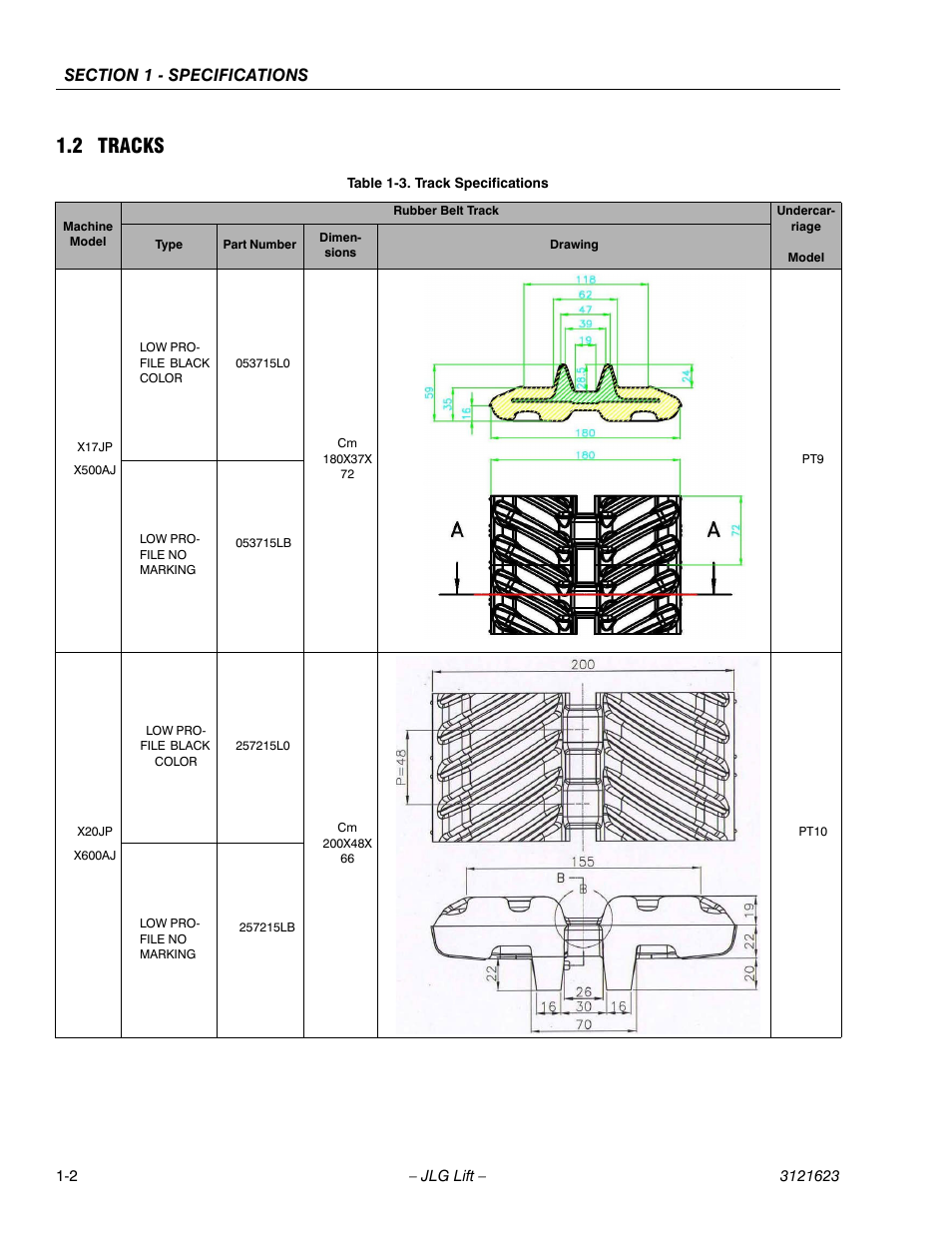 2 tracks | JLG X20JP - X600AJ Service Manual User Manual | Page 7 / 385