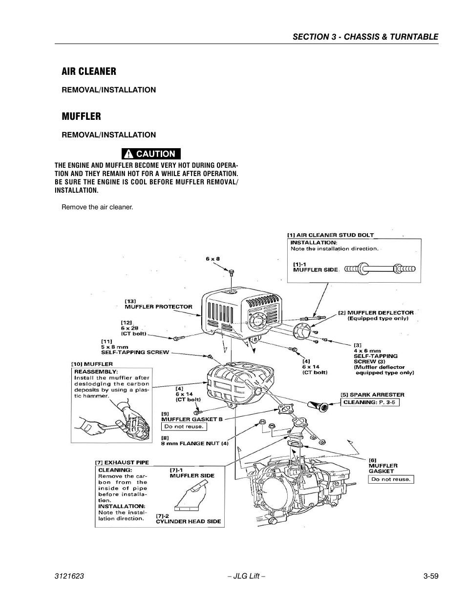 Air cleaner, Muffler | JLG X20JP - X600AJ Service Manual User Manual | Page 83 / 385