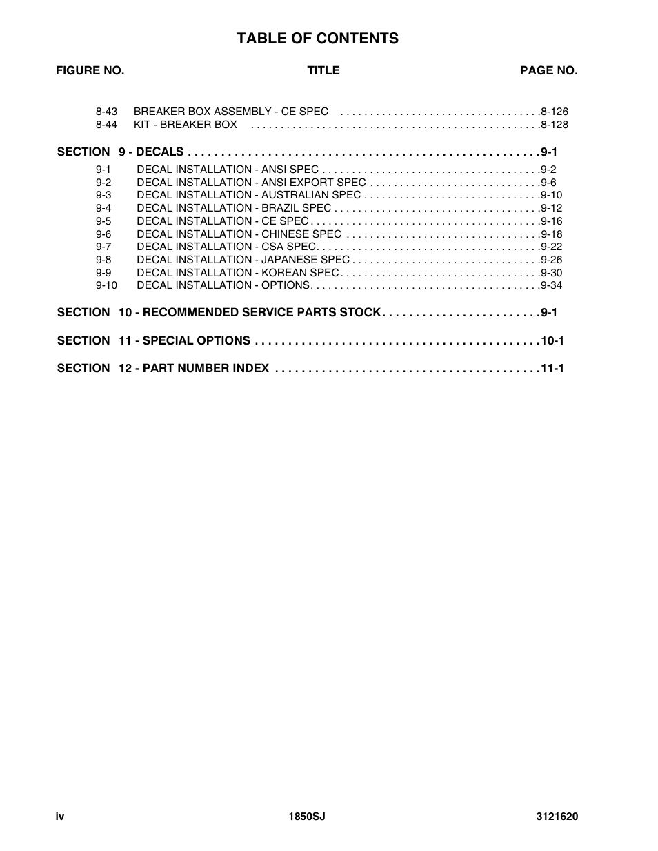 JLG 1850SJ Parts Manual User Manual | Page 10 / 468