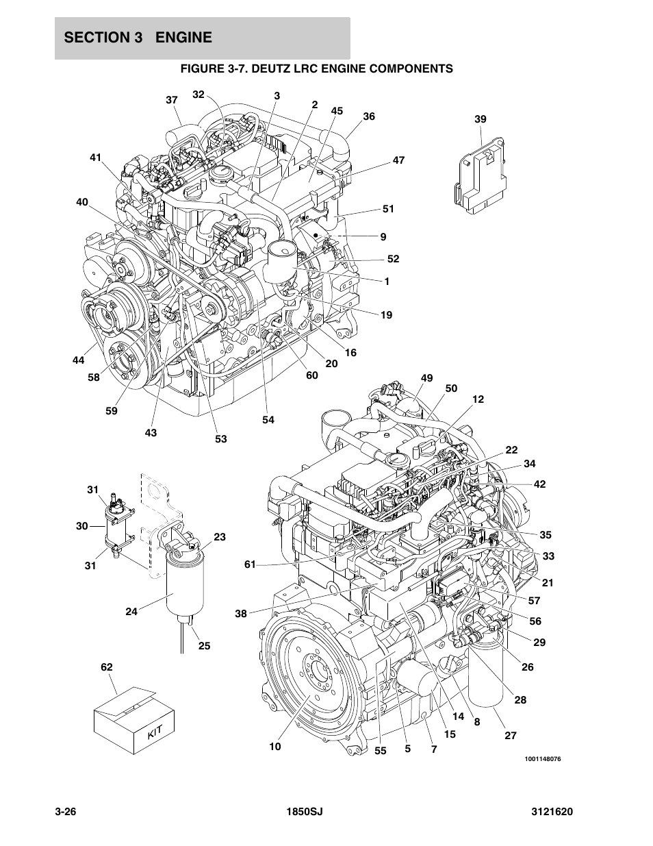Figure 3-7. deutz lrc engine components | JLG 1850SJ Parts Manual User Manual | Page 118 / 468