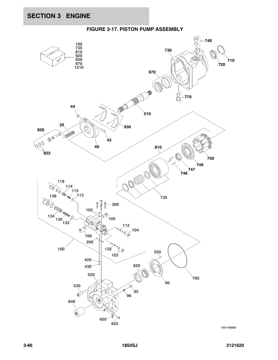 Figure 3-17. piston pump assembly | JLG 1850SJ Parts Manual User Manual | Page 158 / 468