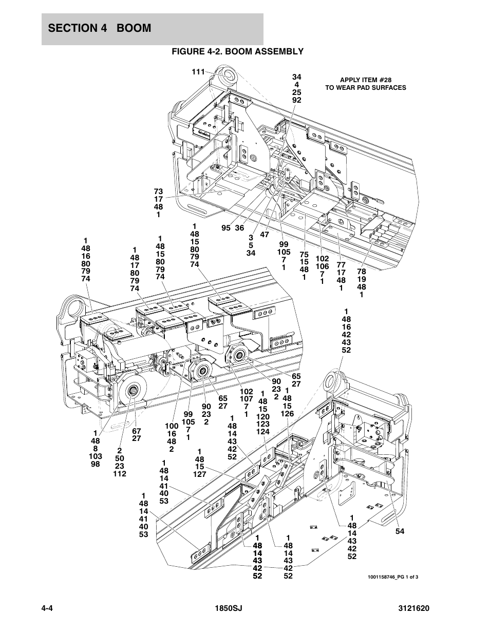 Figure 4-2. boom assembly | JLG 1850SJ Parts Manual User Manual | Page 172 / 468