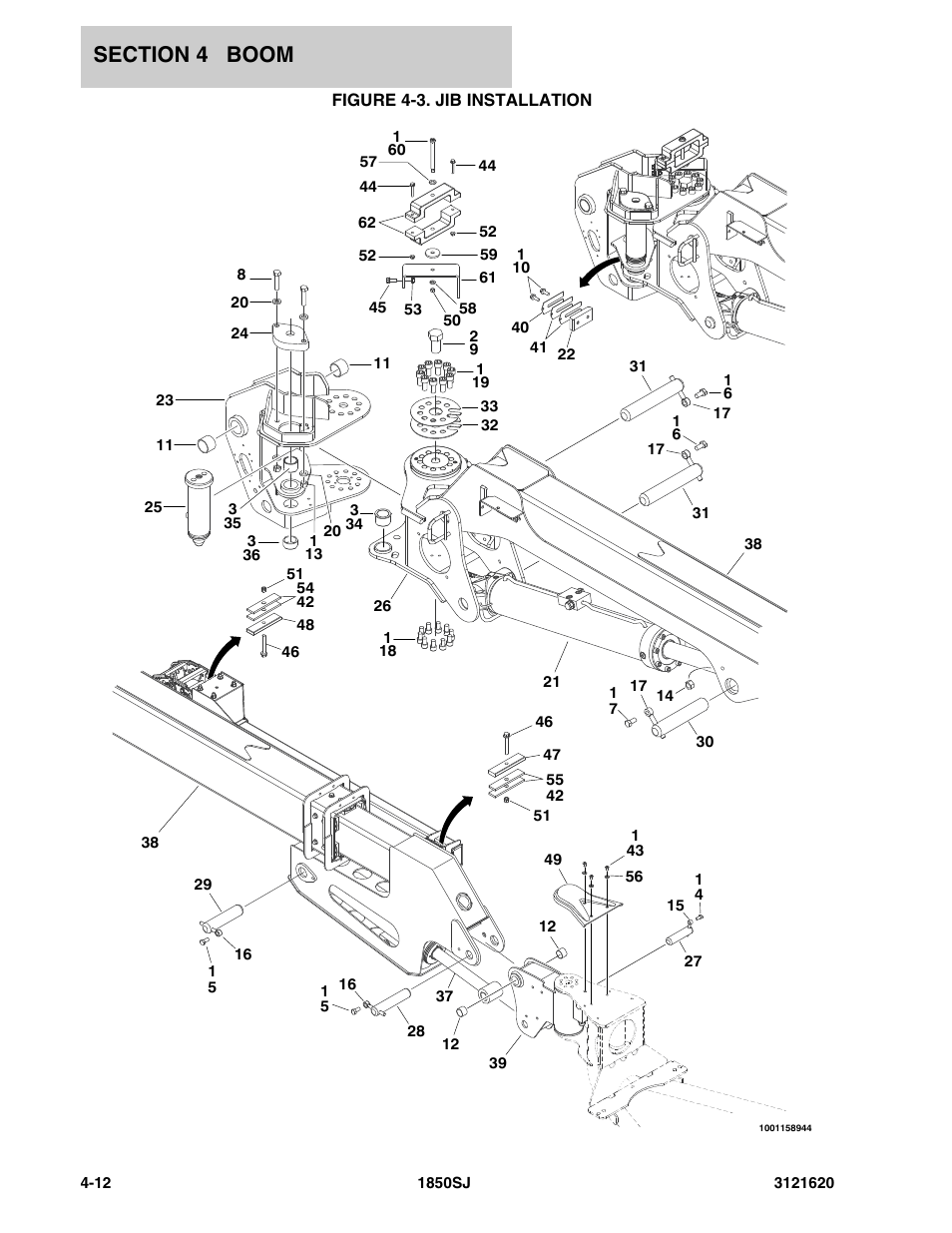 Figure 4-3. jib installation | JLG 1850SJ Parts Manual User Manual | Page 180 / 468
