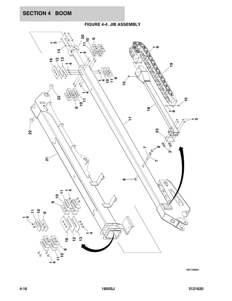 Figure 4-4. jib assembly | JLG 1850SJ Parts Manual User Manual | Page 184 / 468