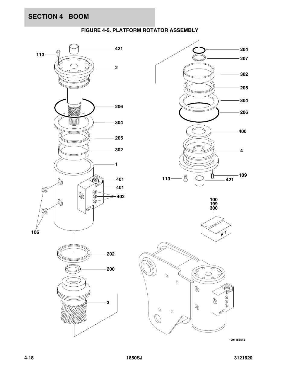 Figure 4-5. platform rotator assembly | JLG 1850SJ Parts Manual User Manual | Page 186 / 468