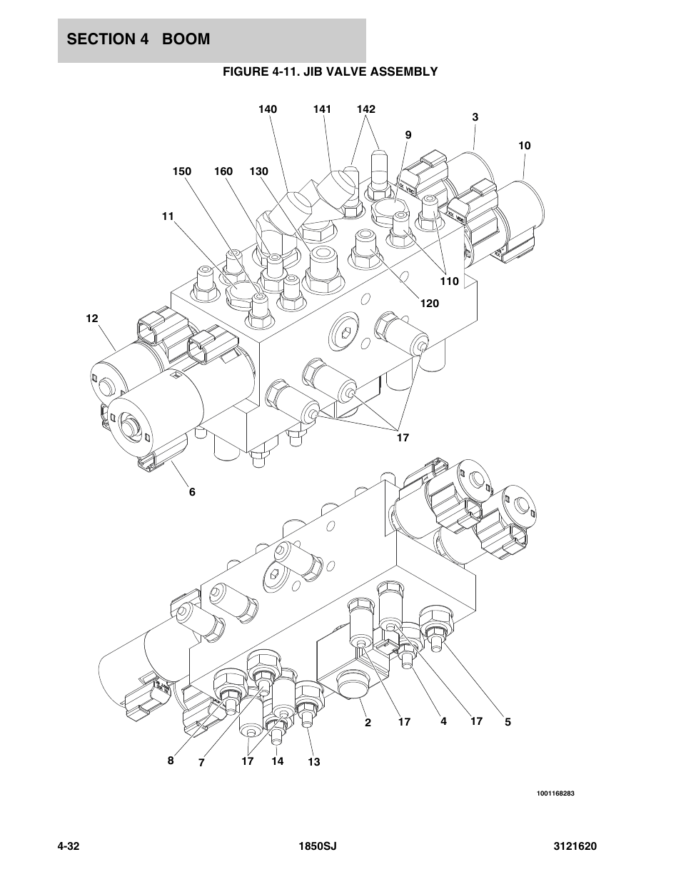 Figure 4-11. jib valve assembly | JLG 1850SJ Parts Manual User Manual | Page 200 / 468