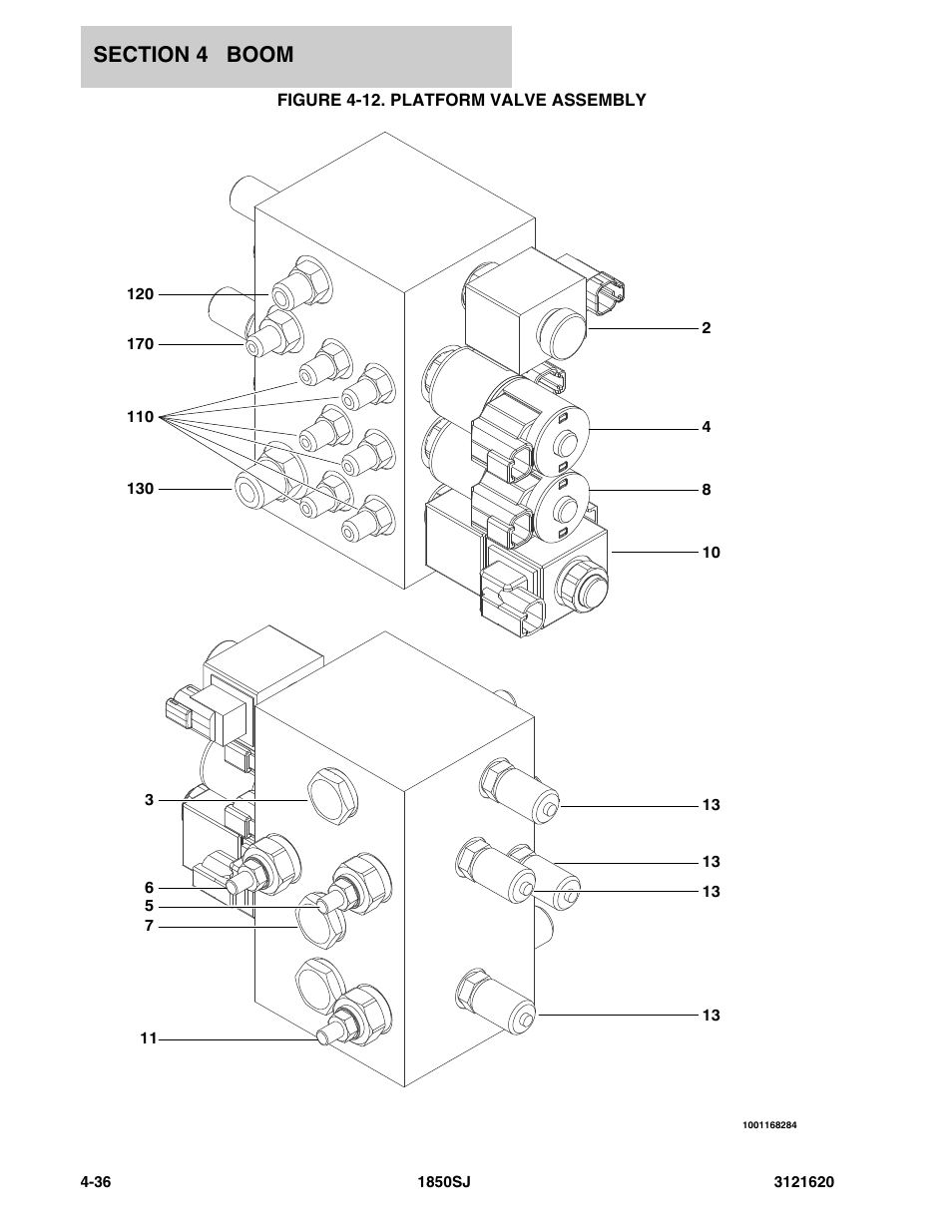 Figure 4-12. platform valve assembly | JLG 1850SJ Parts Manual User Manual | Page 204 / 468