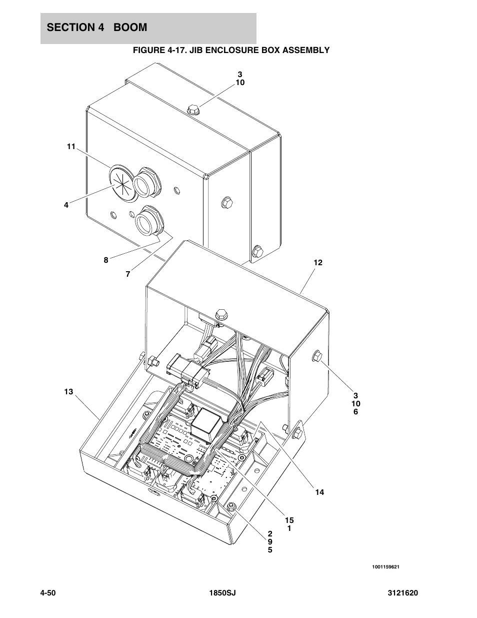 Figure 4-17. jib enclosure box assembly | JLG 1850SJ Parts Manual User Manual | Page 218 / 468