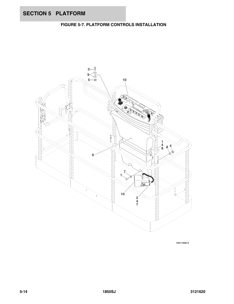 Figure 5-7. platform controls installation | JLG 1850SJ Parts Manual User Manual | Page 234 / 468