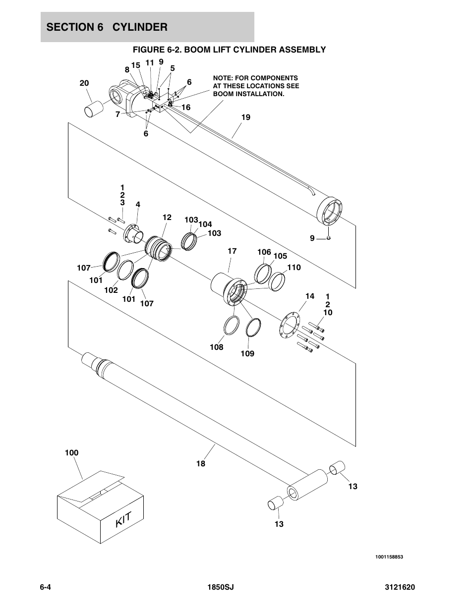 Figure 6-2. boom lift cylinder assembly | JLG 1850SJ Parts Manual User Manual | Page 254 / 468