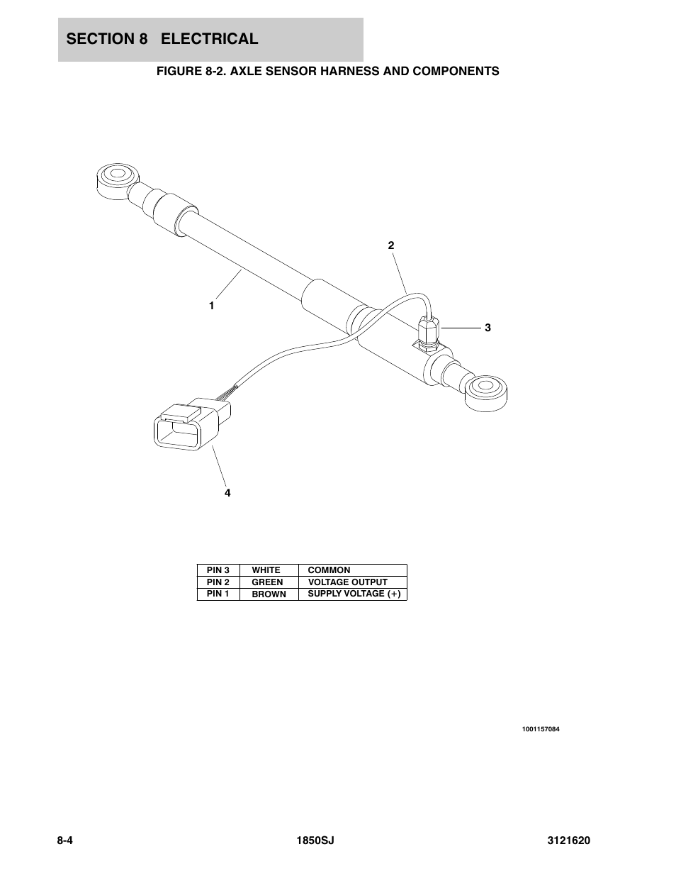 Figure 8-2. axle sensor harness and components, Axle sen | JLG 1850SJ Parts Manual User Manual | Page 286 / 468